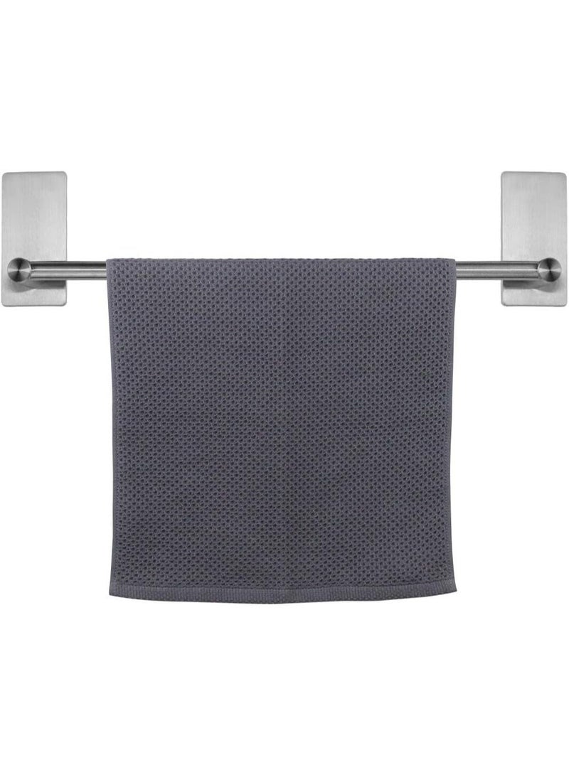 Self Adhesive Bathroom Towel Bar- Stainless Steel Bath Wall Shelf Rack Hanging Towel Stick On Sticky Hanger Contemporary Style, NO Drilling (1 Pack, Brushed Nickel, 16-Inch Towel Rack) - Image 1